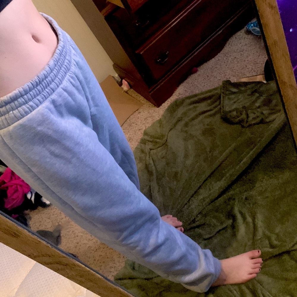 Oversized, gray, baggy sweatpants